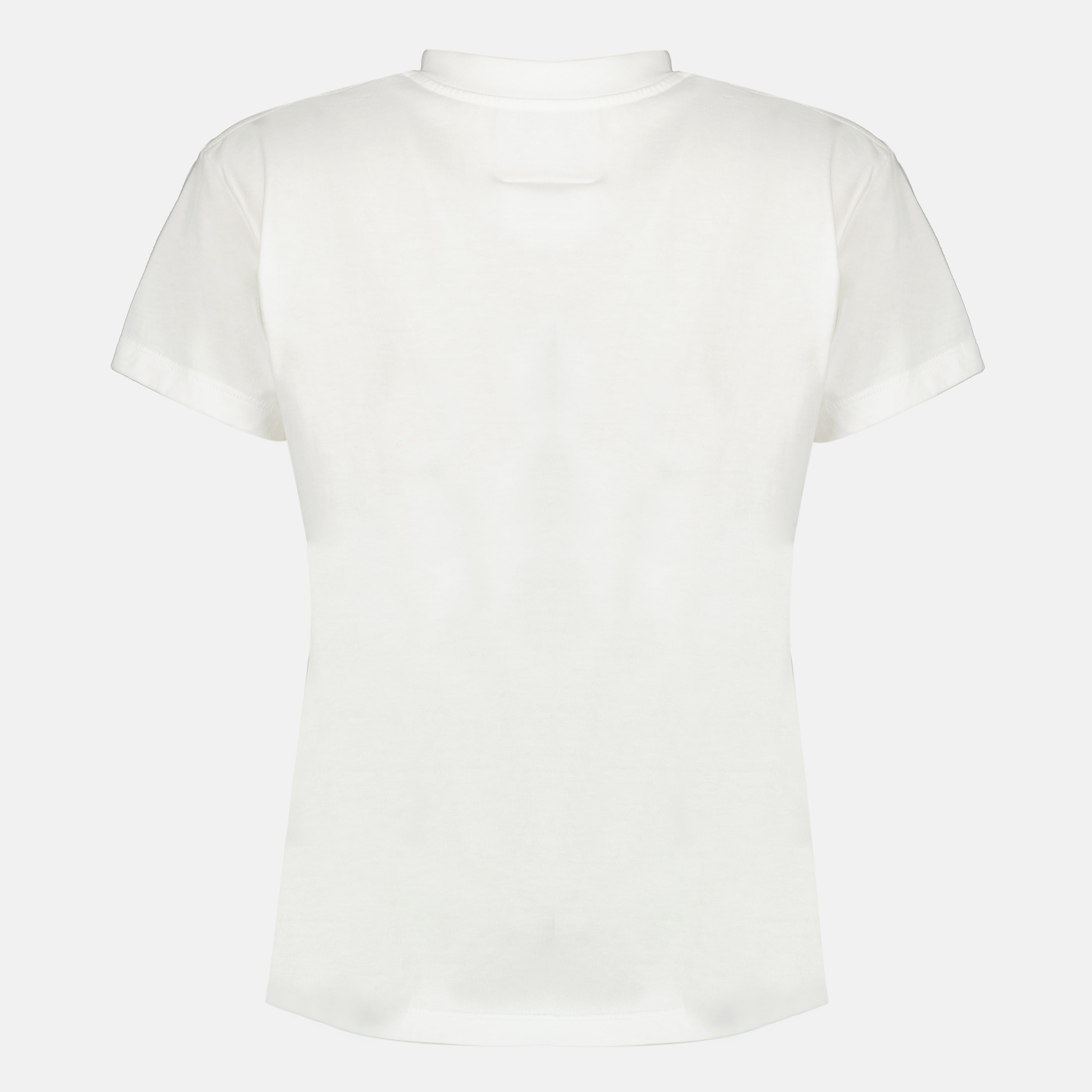 T-shirts T-shirt in Cotone Bianco con Logo Mm6 Blanc Femme