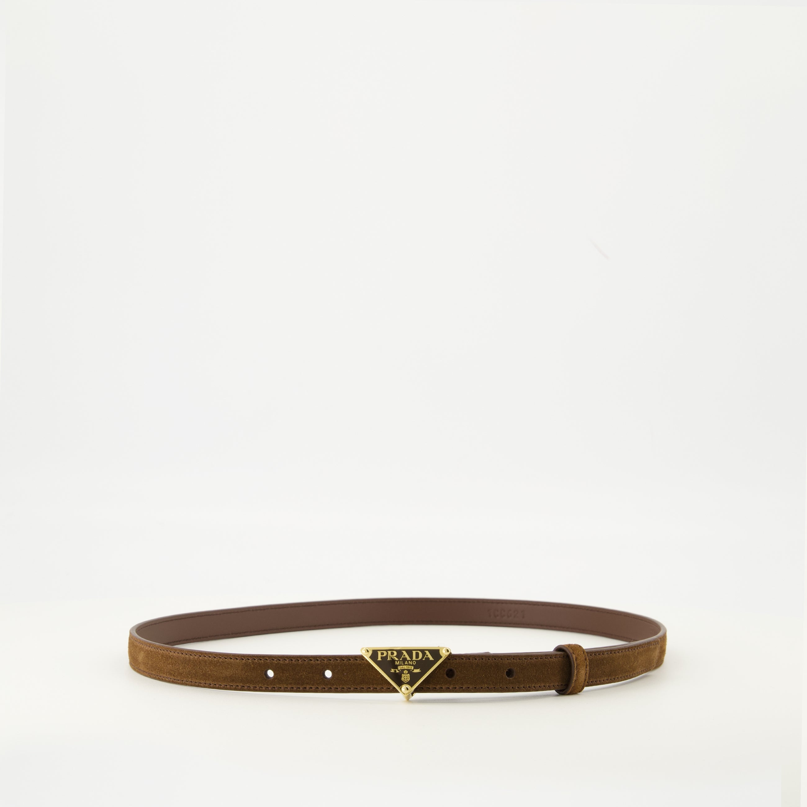 Image of the Prada Women's Saffiano Slim Belt - Fall-Winter 2025 - Front View