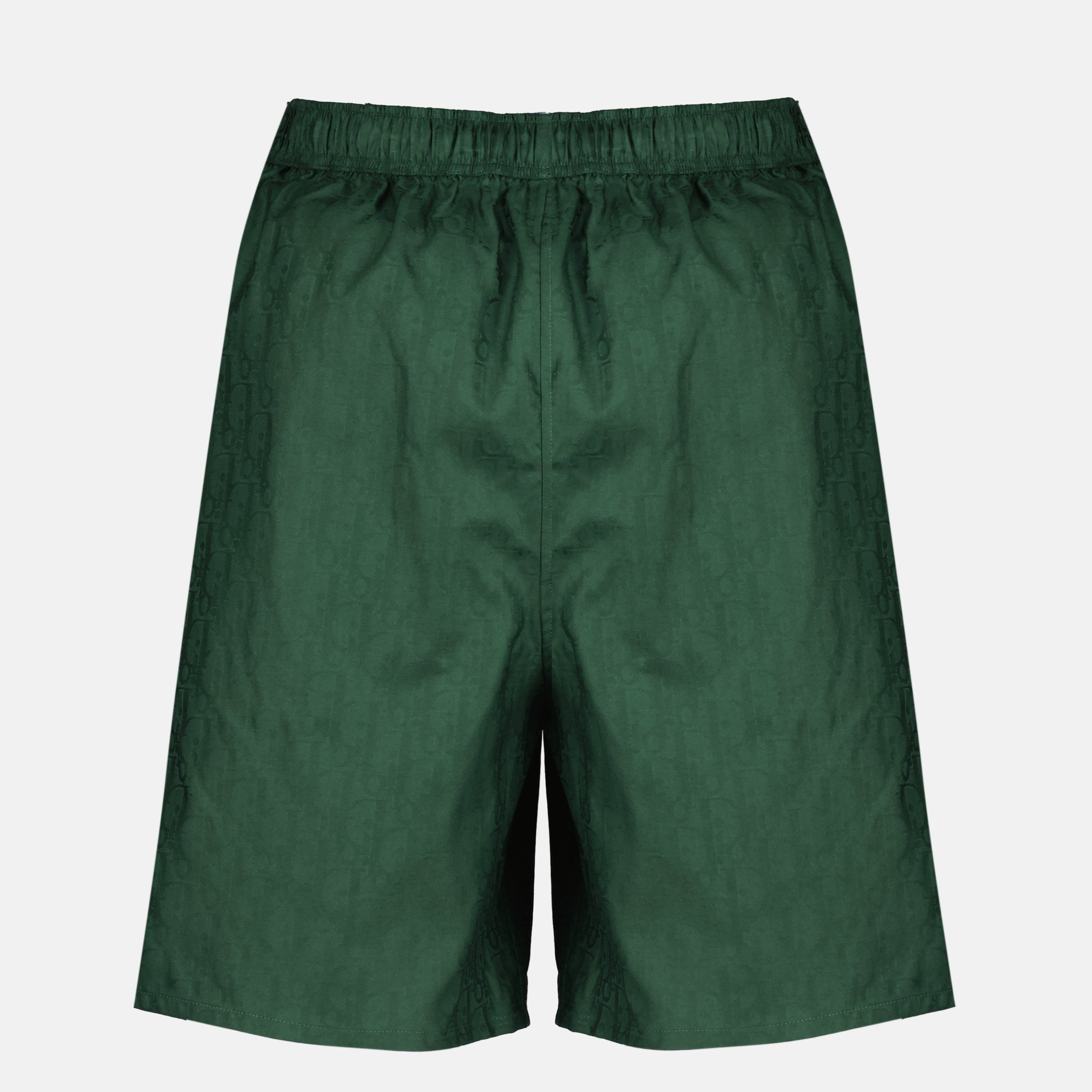 Image of the Dior Oblique green silk shorts for Men - Spring-Summer 2026 - Back View