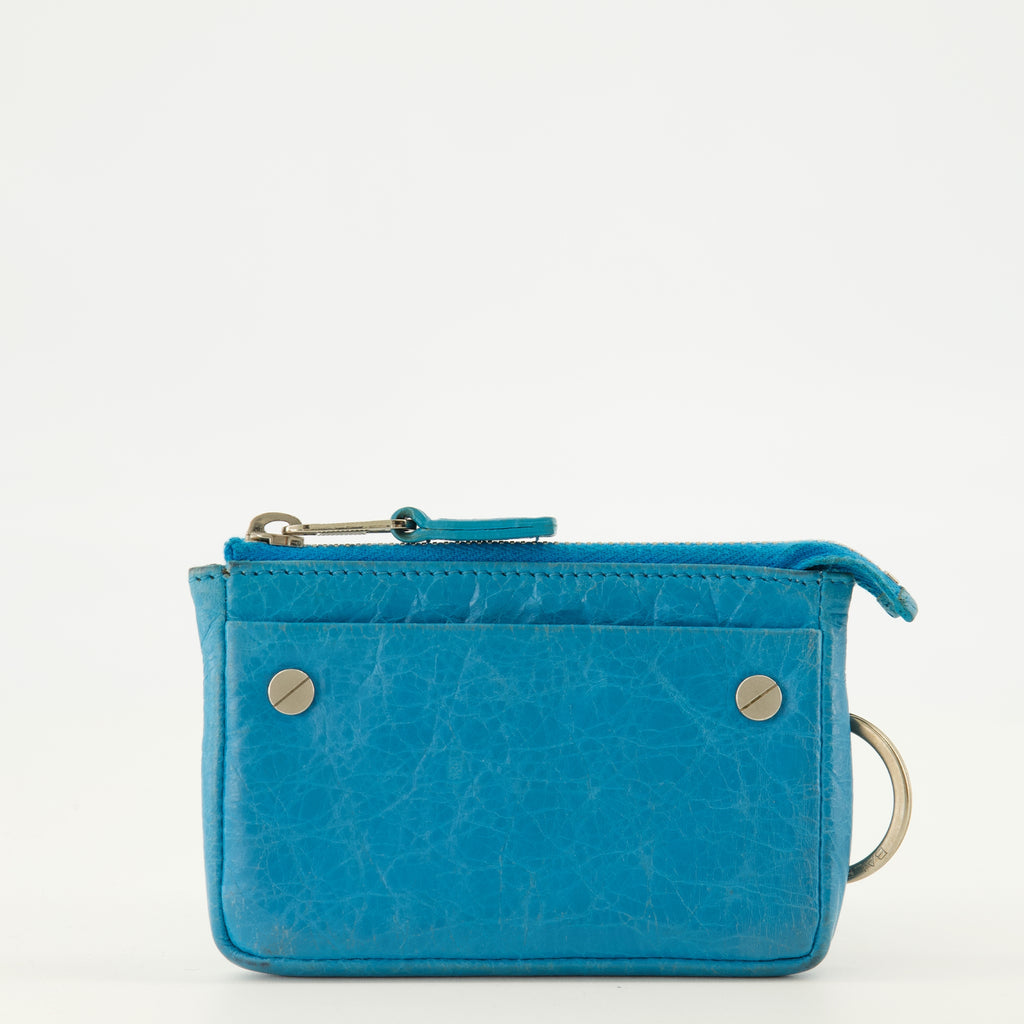 Petite maroquinerie 블루 가죽 카드 홀더 Balenciaga Bleu Homme