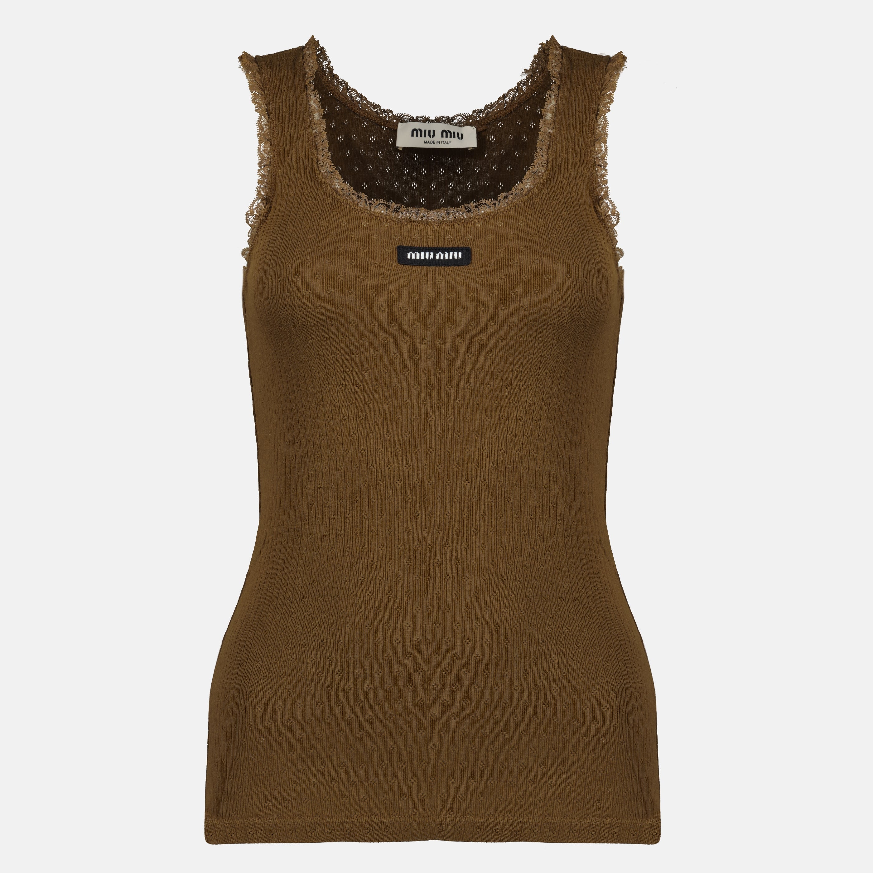 Tops Débardeur en jersey marron Miu Miu Marron Femme