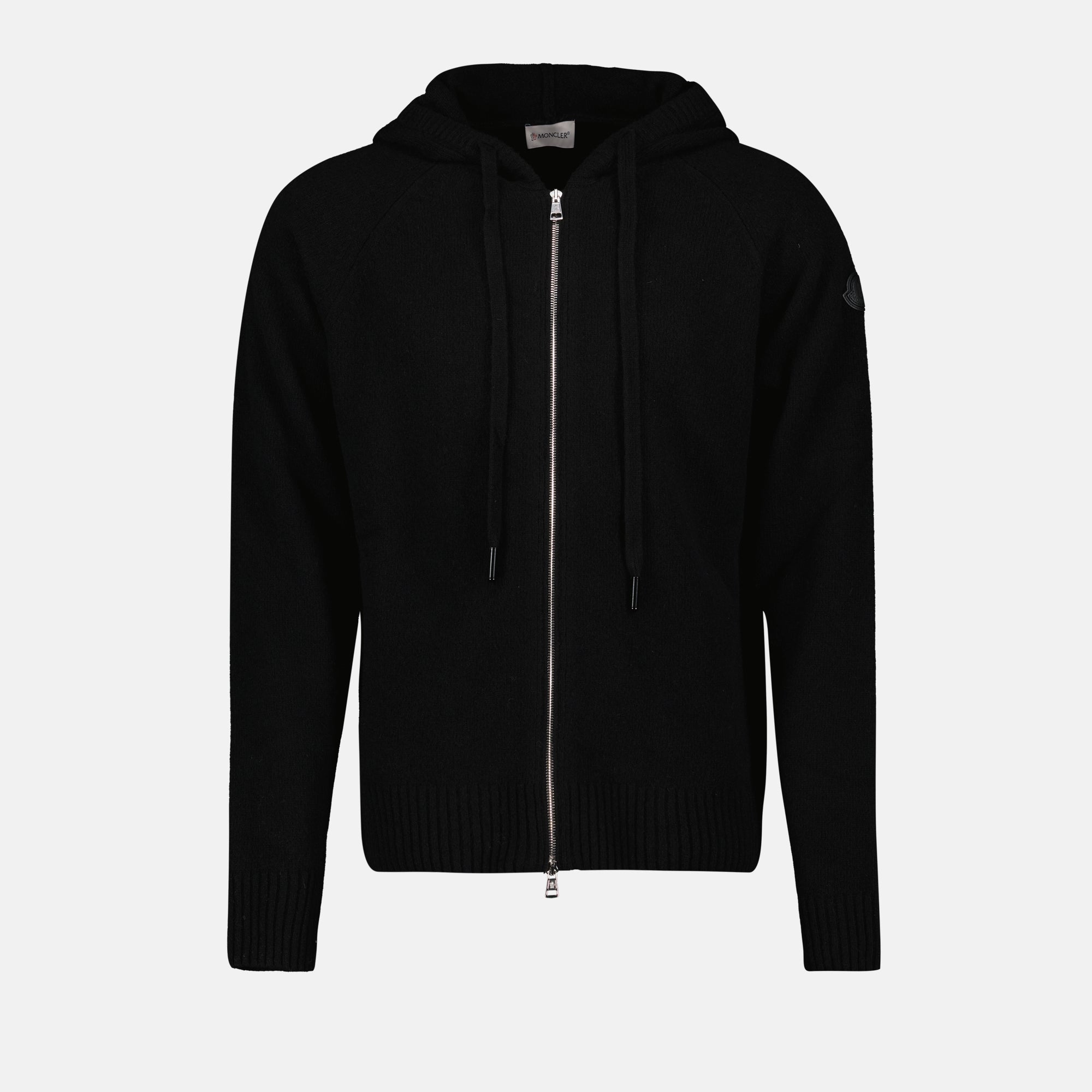 Malhas Cardigan zippé en laine Moncler Preto Homme