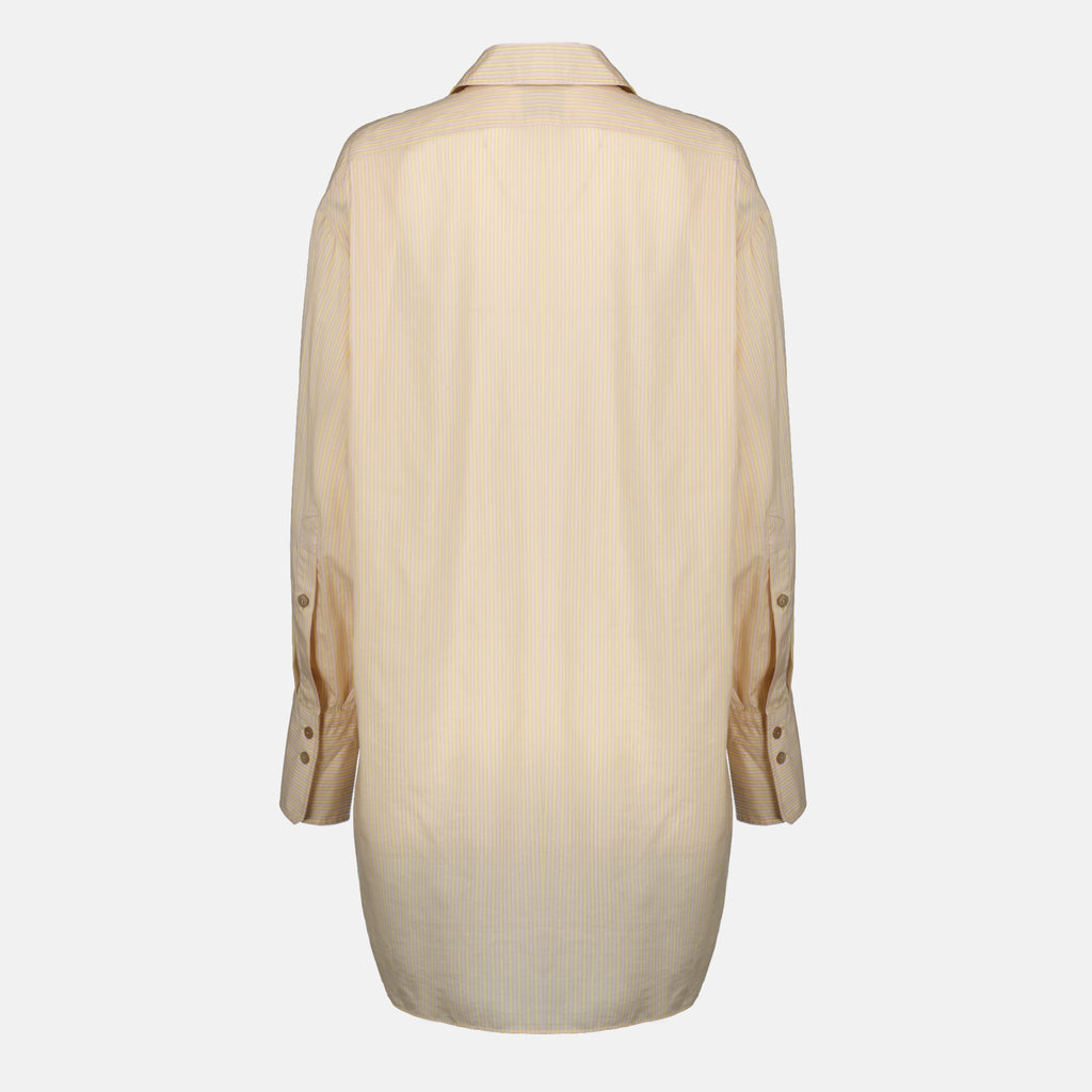 Chemises Camisa de Seda Rayada Oversized Beig Patou Rose Femme