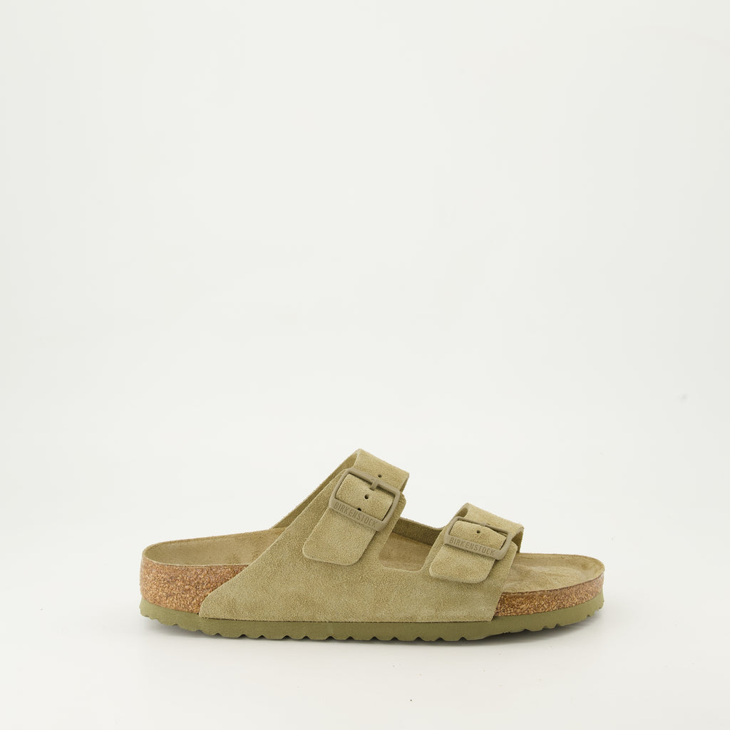 オープントゥシューズ アリゾナスリッパ Birkenstock カーキ ユニセックス