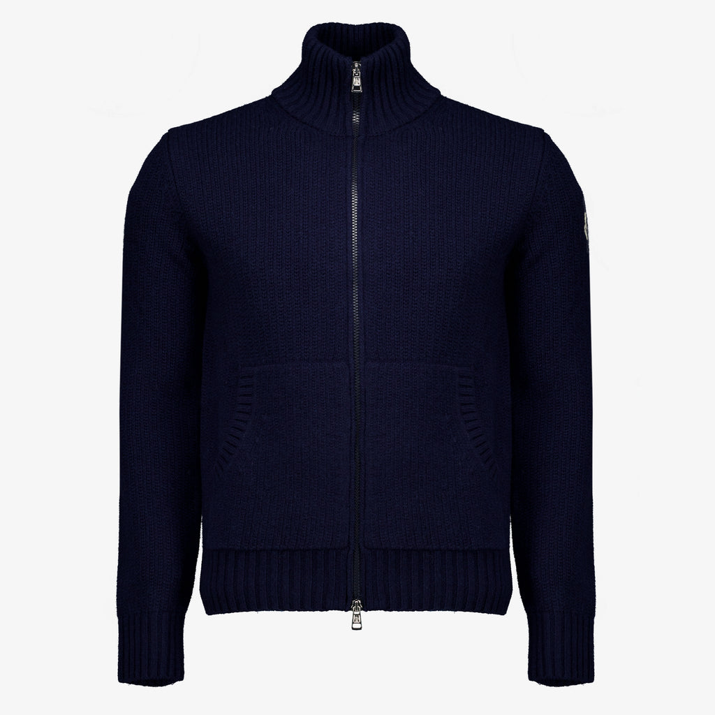 Maille ネイビーブルーのウールカーディガン Moncler Bleu foncé Homme