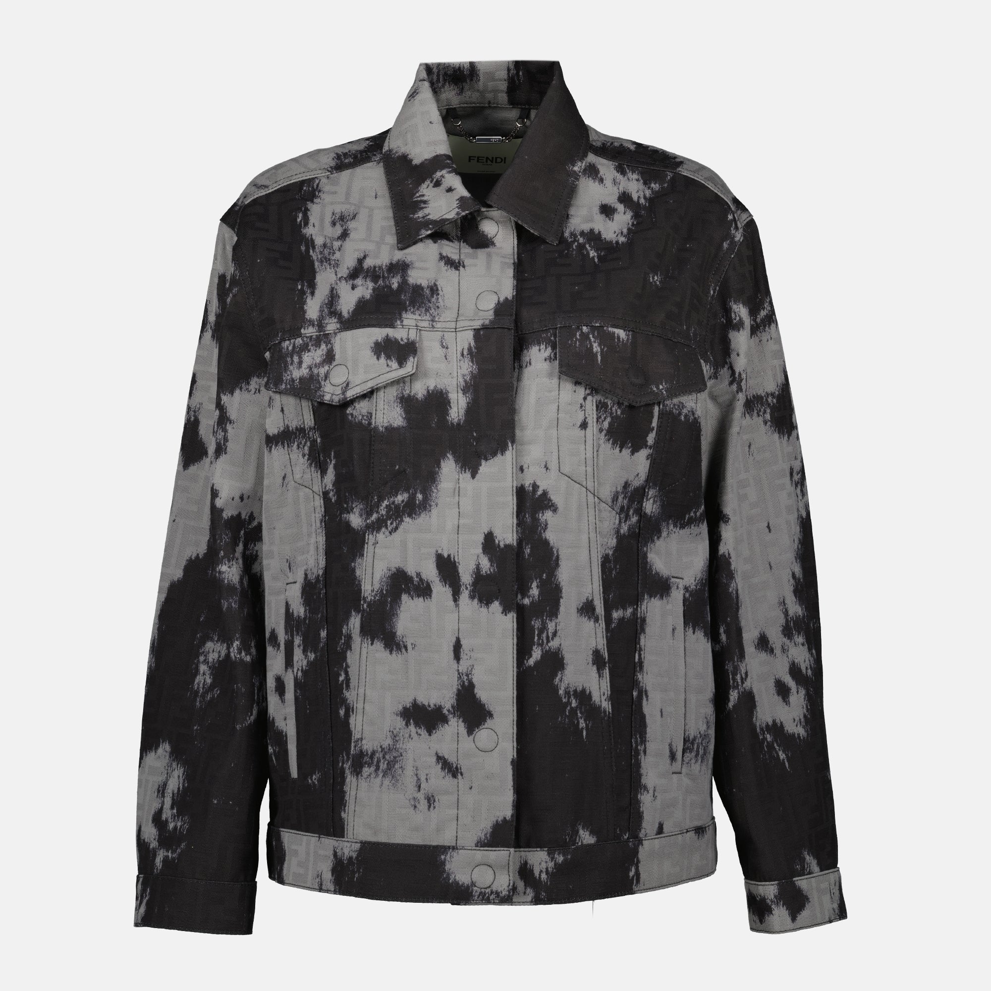 Image de l'article Veste FF en denim de la marque Fendi pour Femme - Saison Automne-Hiver 2025 - Vue de Face