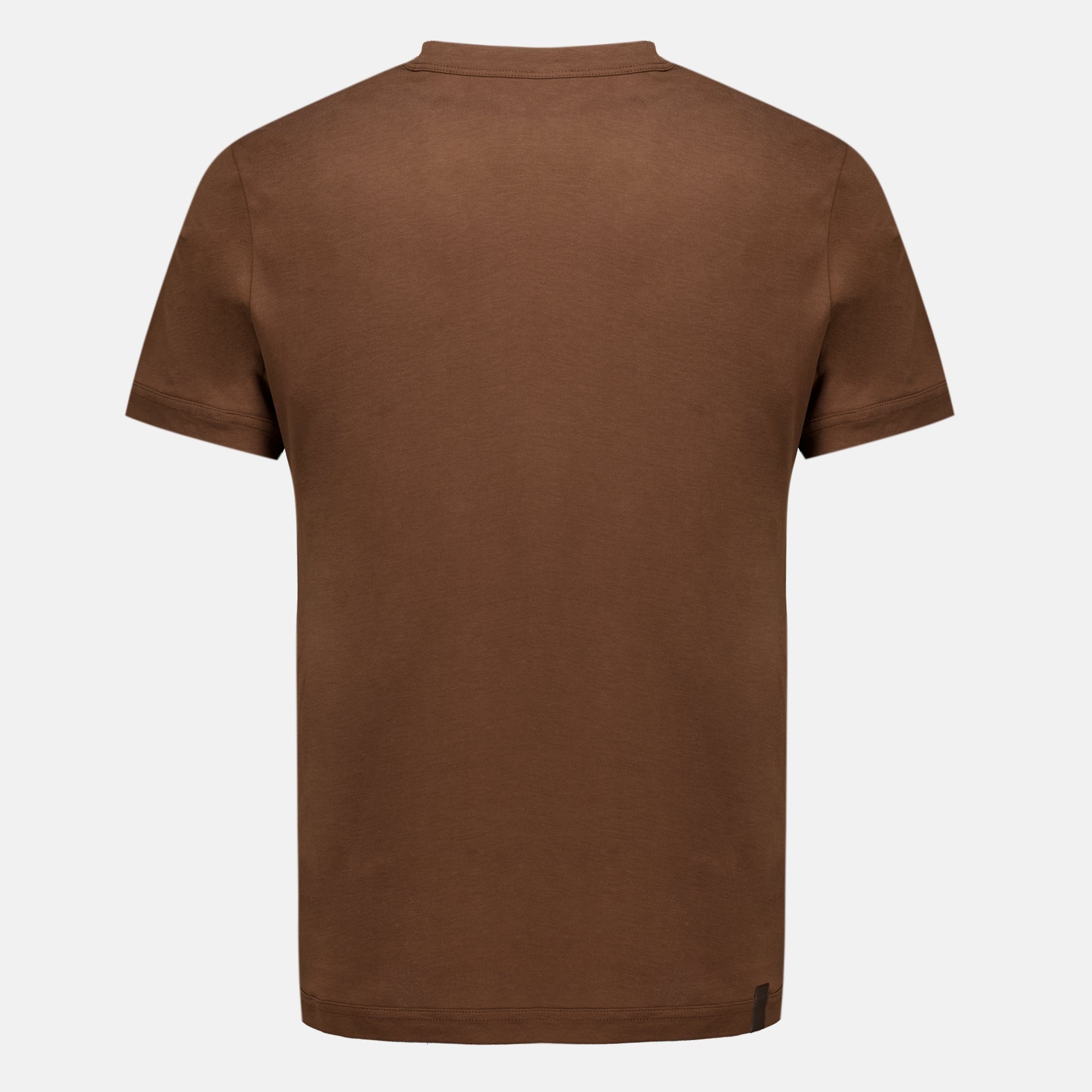 T-shirts T-Shirt in Pelle Marrone con Logo Moncler Marron Homme