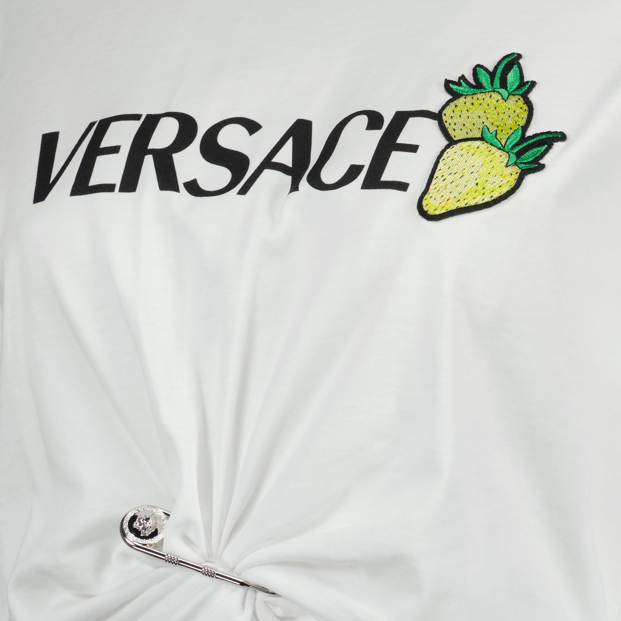 T-shirts T-shirt crop fraises Versace Blanc Femme