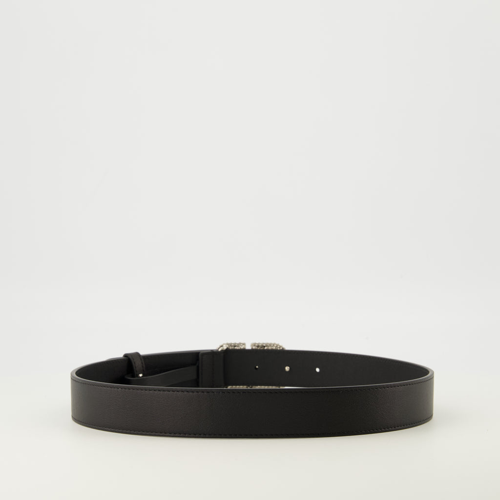 Imagem do artigo Cinto VLogo preto com cristais Swarovski® de 30 mm da marca Valentino Garavani para Mulheres - Temporada Primavera-Verão 2026 - Vista Posterior