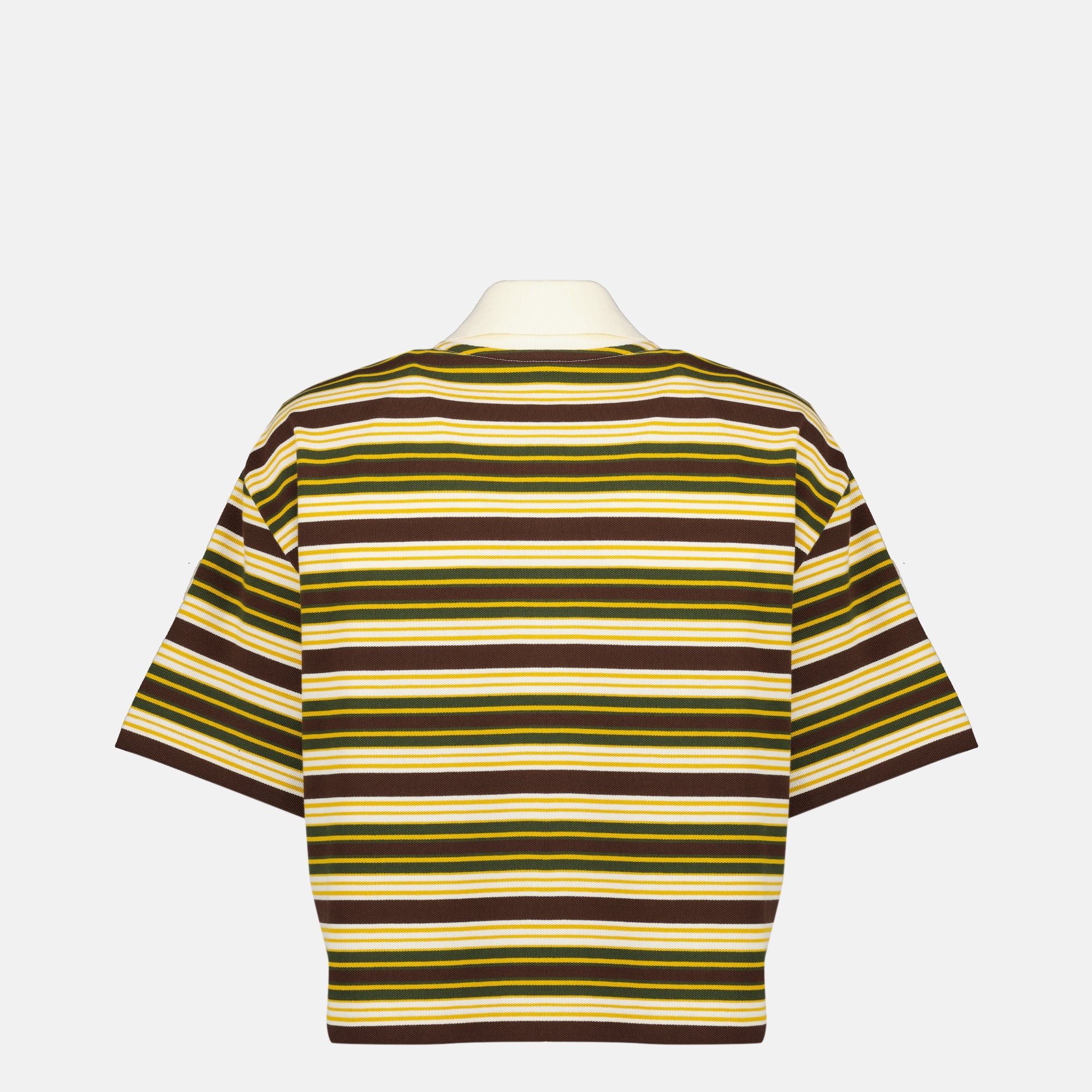 Polos 스트라이프 코튼 폴로 Moncler Marron Femme
