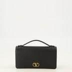 Petite maroquinerie Billetera VLogo con Cadena en Cuero Negro Valentino Garavani Noir Femme