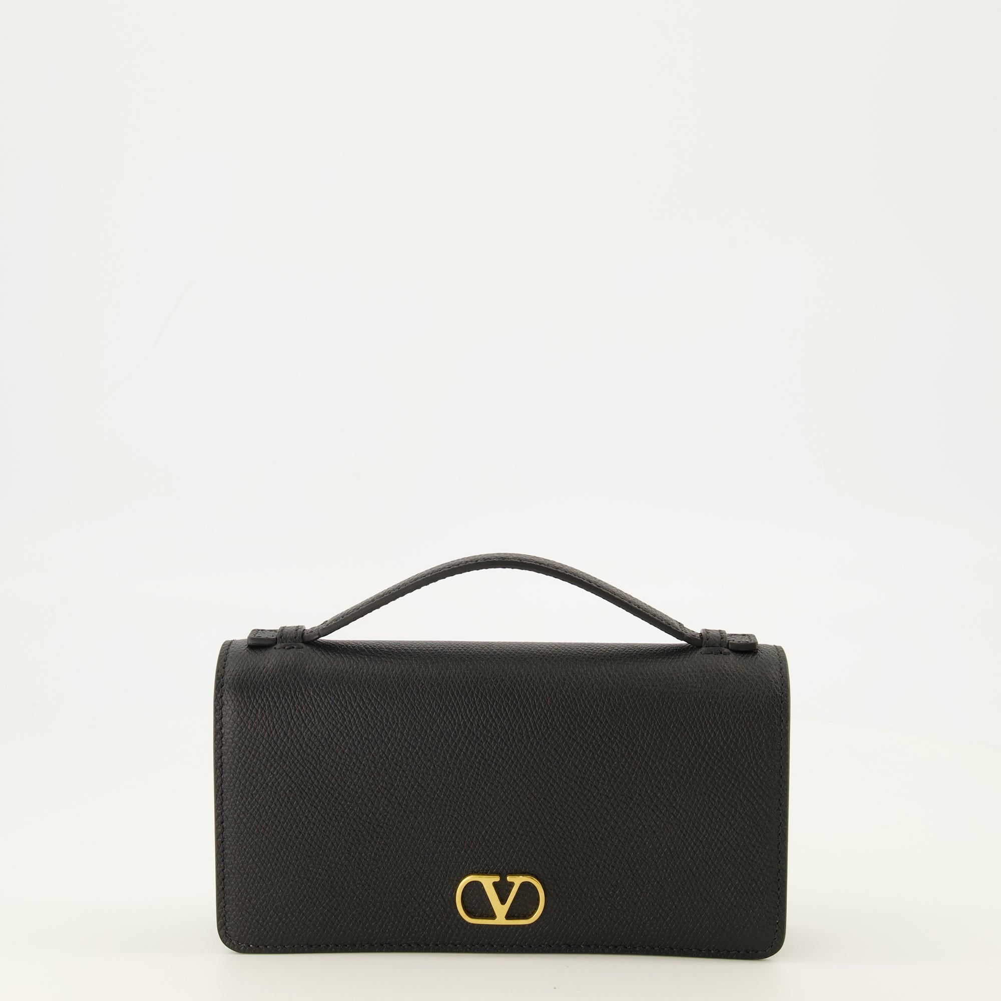 Petite maroquinerie VLogoチェーン財布 ブラックレザー Valentino Garavani Noir Femme