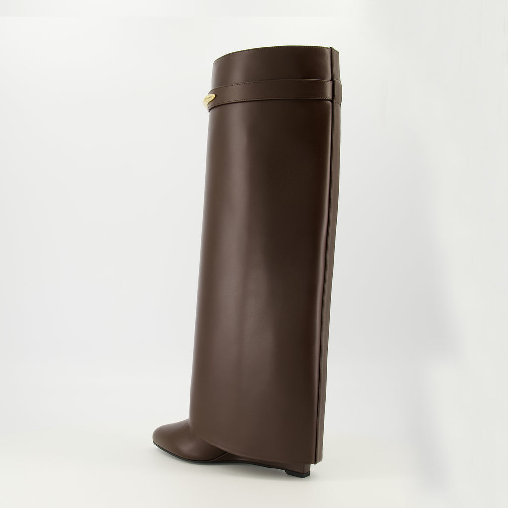 Bottes Brown Leather Shark Boots Givenchy Marron Femme