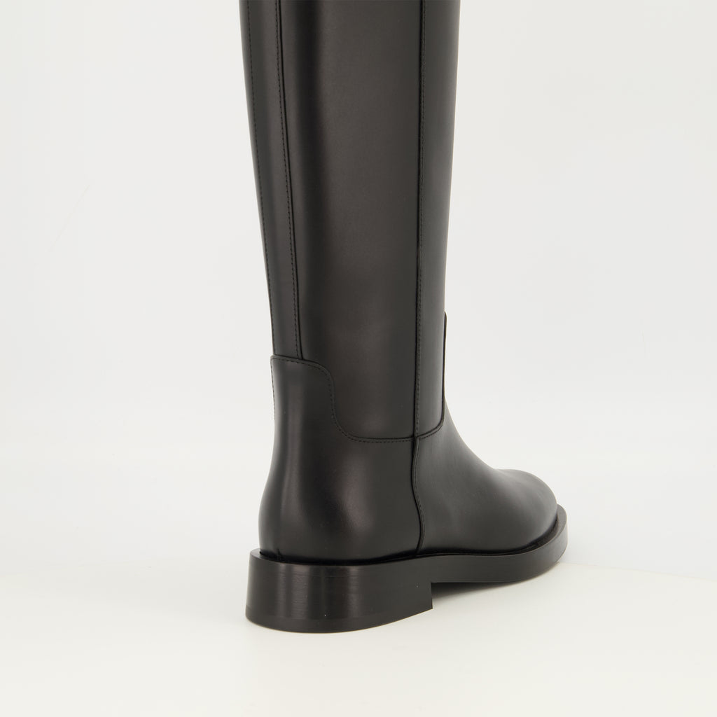 Bottes Bottes VLogo en cuir noir Valentino Garavani Noir Femme