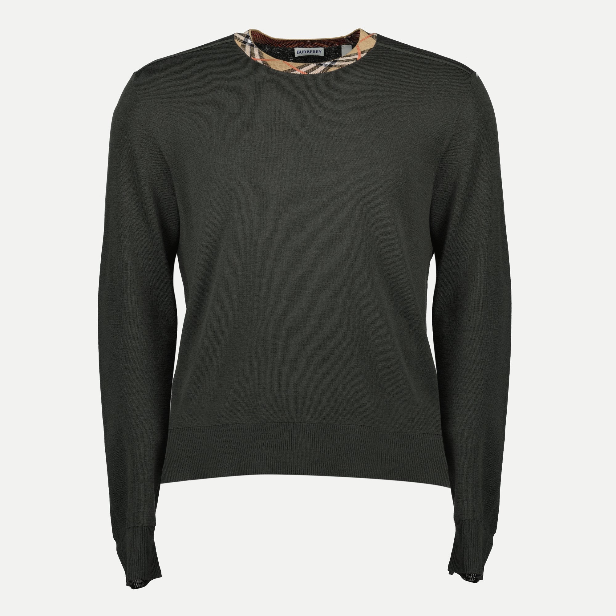 Maille Maglione in Lana Burberry Kaki Homme