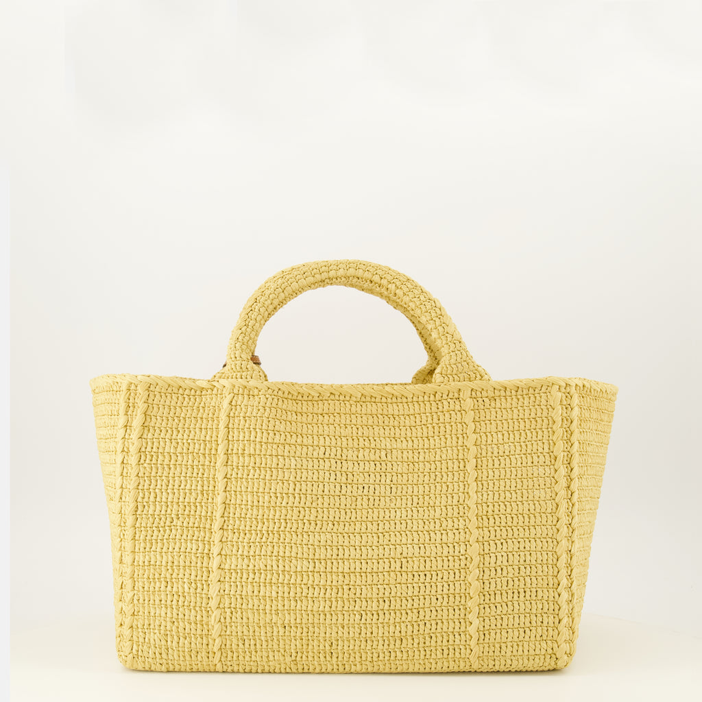 Sacs cabas Grand sac cabas en crochet beige Prada Beige Femme