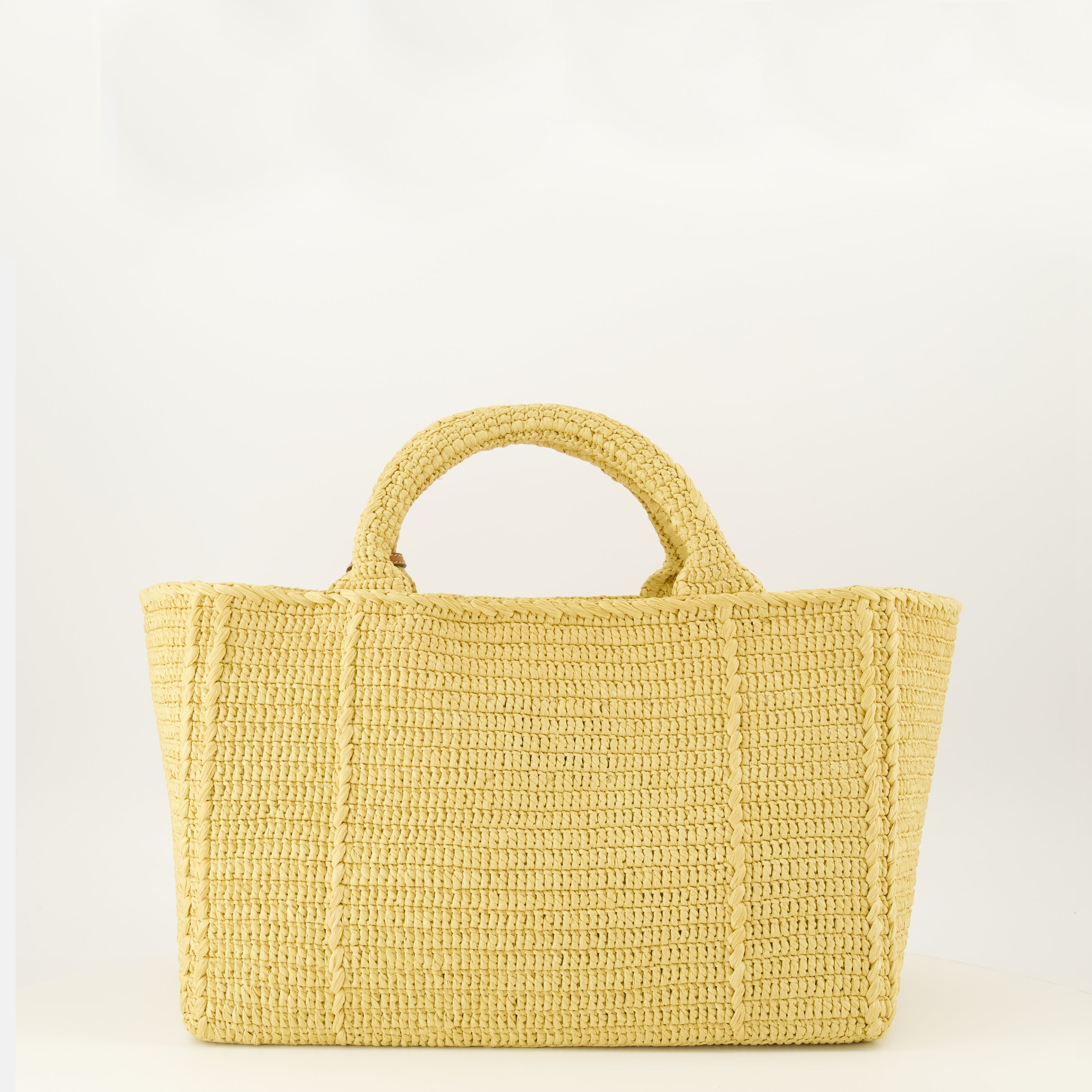 Sacs cabas Grand sac cabas en crochet beige Prada Beige Femme