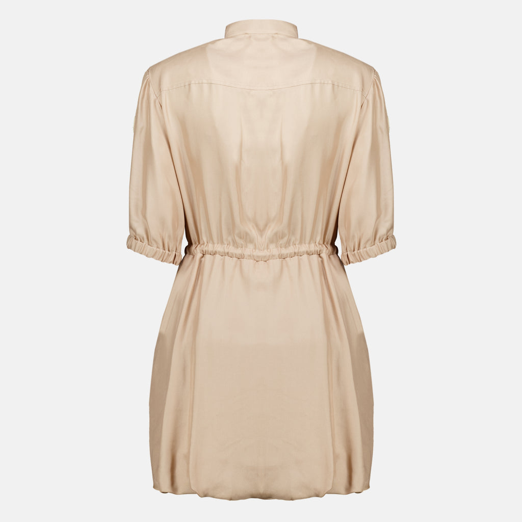 Robes Robe chemise en sergé de soie beige Moncler Beige Femme