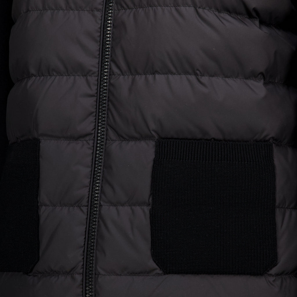 Vestes Cardigan Bi-Materiale Nero Moncler Noir Femme