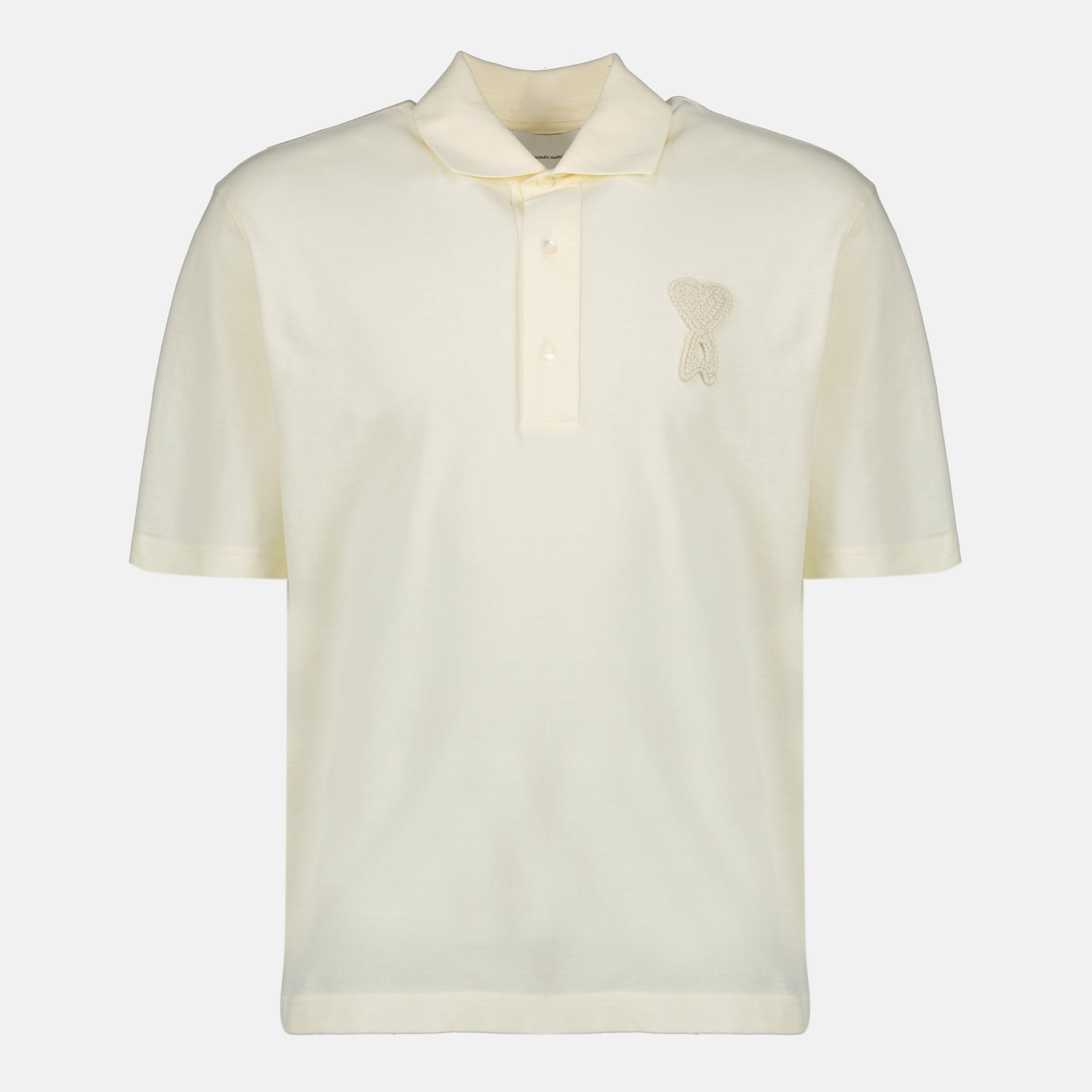 Image de l'article Polo AMI de coeur tissé bleu marine de la marque Ami PARIS pour Unisex - Saison Printemps-Été 2026 - Vue de Face