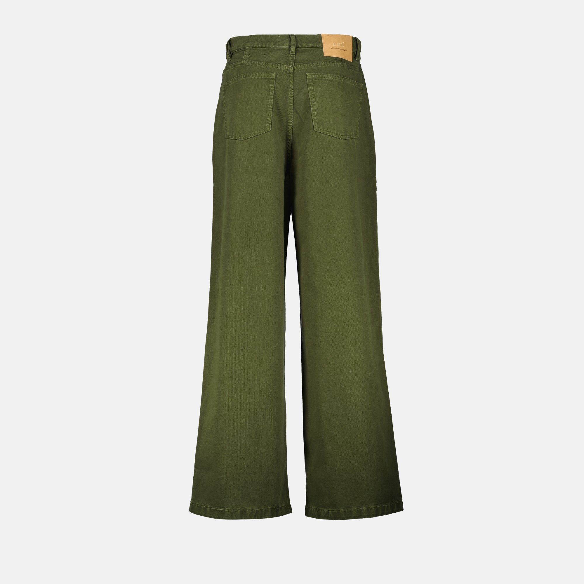 Pants Wide Leg Jeans Ami PARIS Khaki Homme