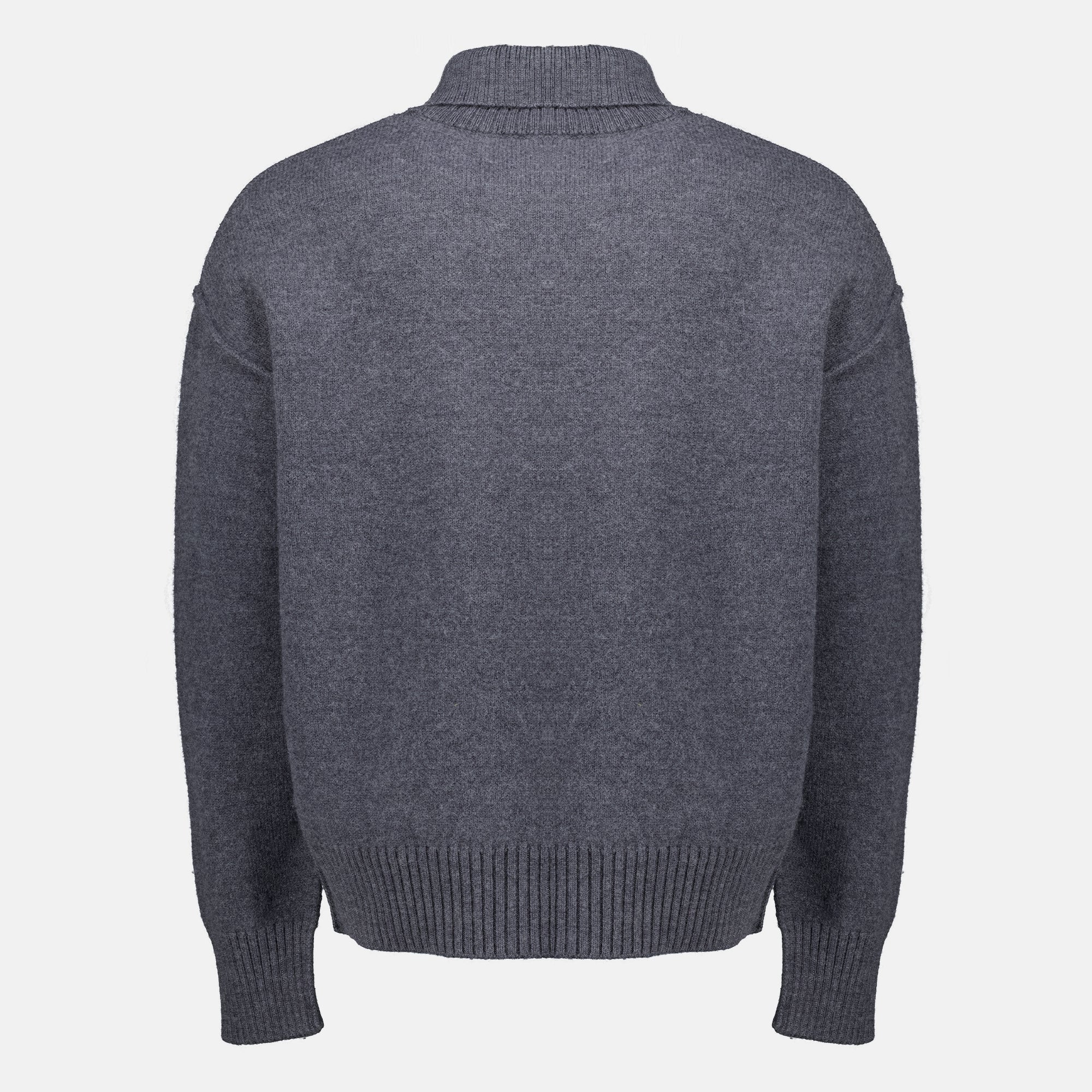 Maille Gray Wool Turtleneck Sweater Ami PARIS Gris Unisexe