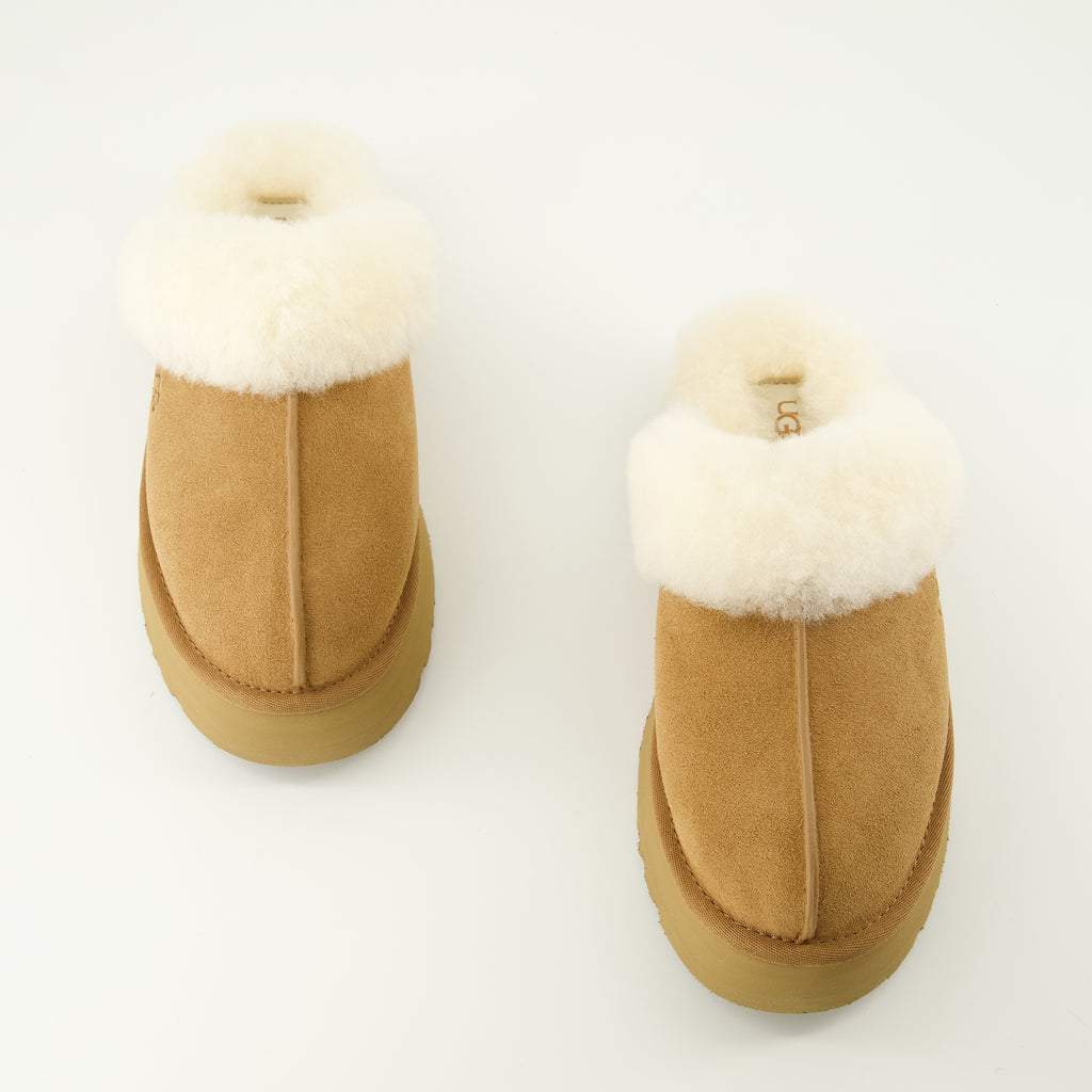 Image de l'article Mules Disquette marron de la marque Ugg pour Femme - Saison Printemps-Été 2026 - Vue de dessus paire de chaussure