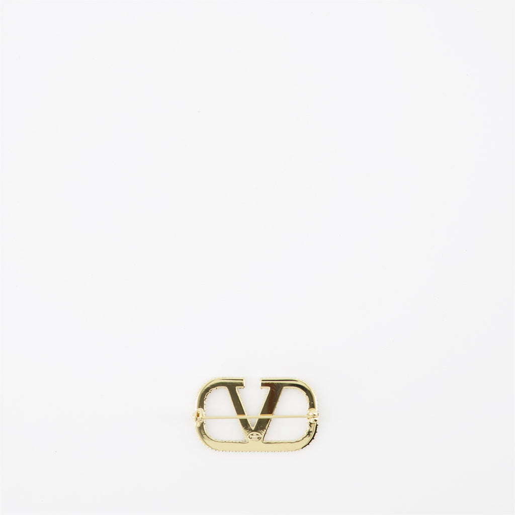 Joias Broche Vlogo en cristaux Valentino Garavani Ouro Femme