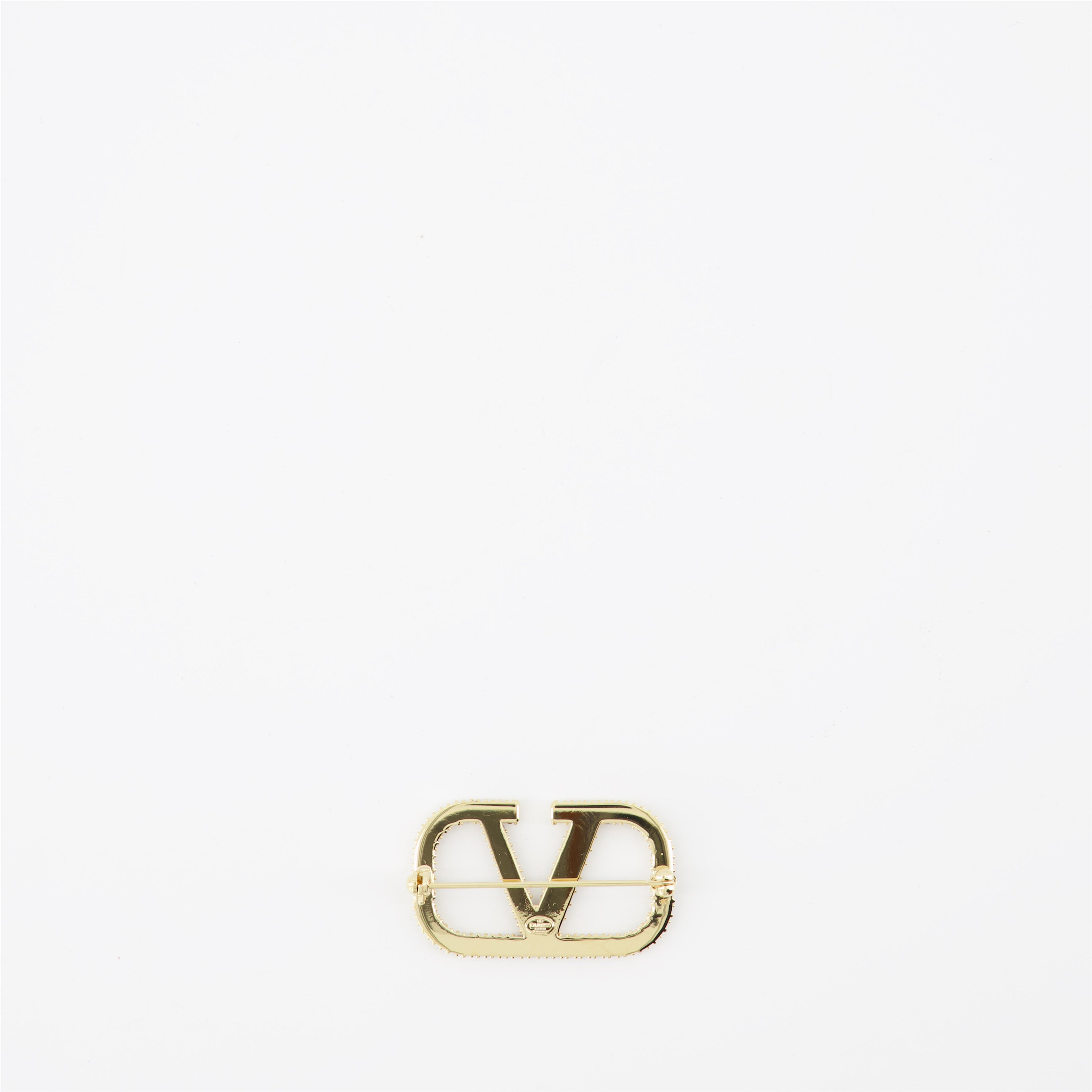 Joias Broche Vlogo en cristaux Valentino Garavani Ouro Femme