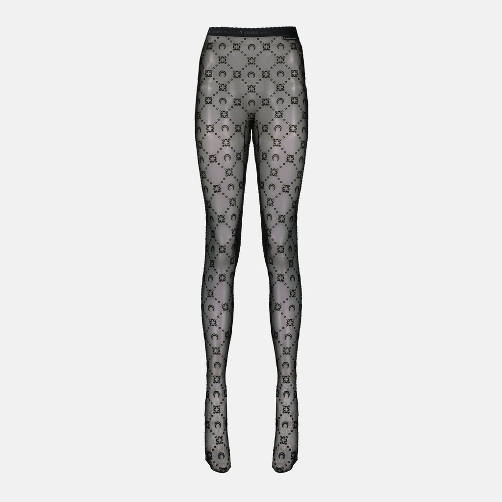 Image de l'article Collants monogramme en mesh de la marque Marine Serre pour Femme - Saison Automne-Hiver 2025 - Vue de Face