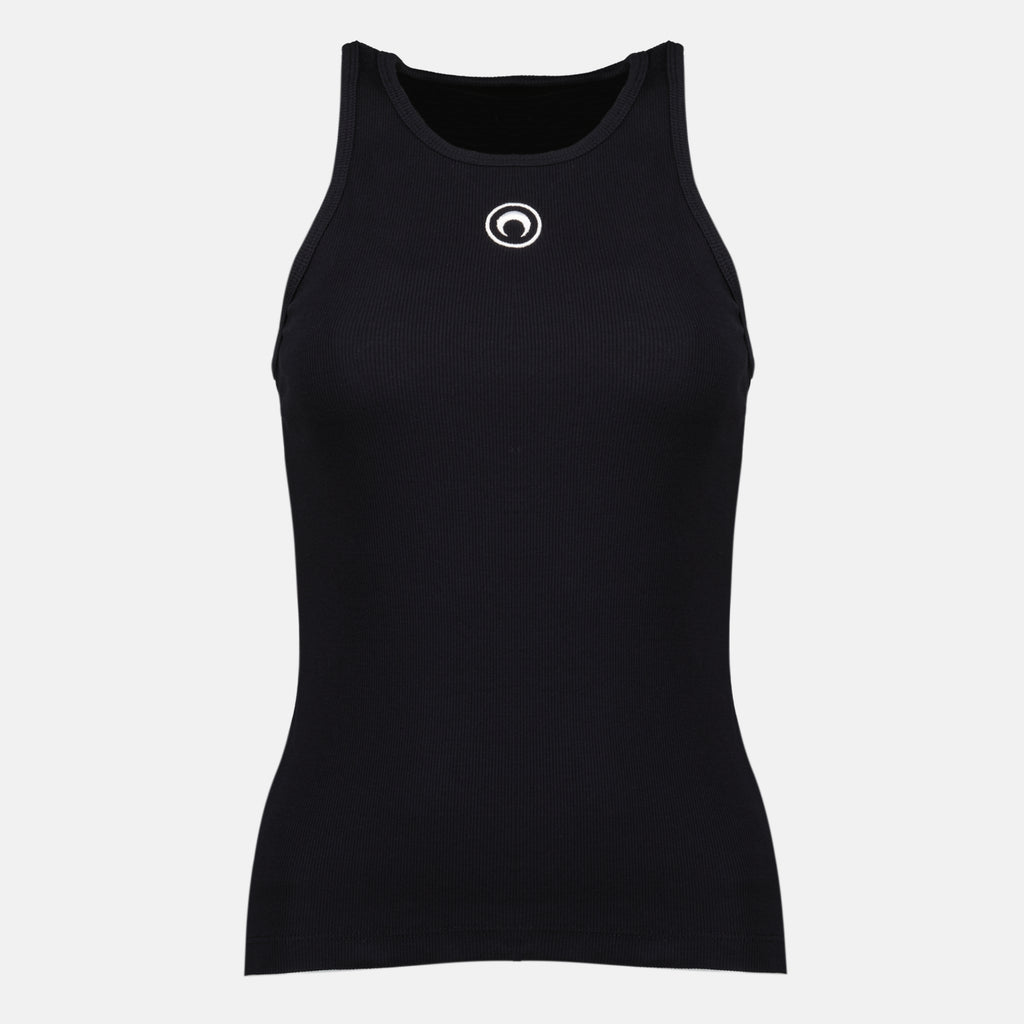 Tops Canotta Nera Moon in Cotone Marine Serre Noir Femme