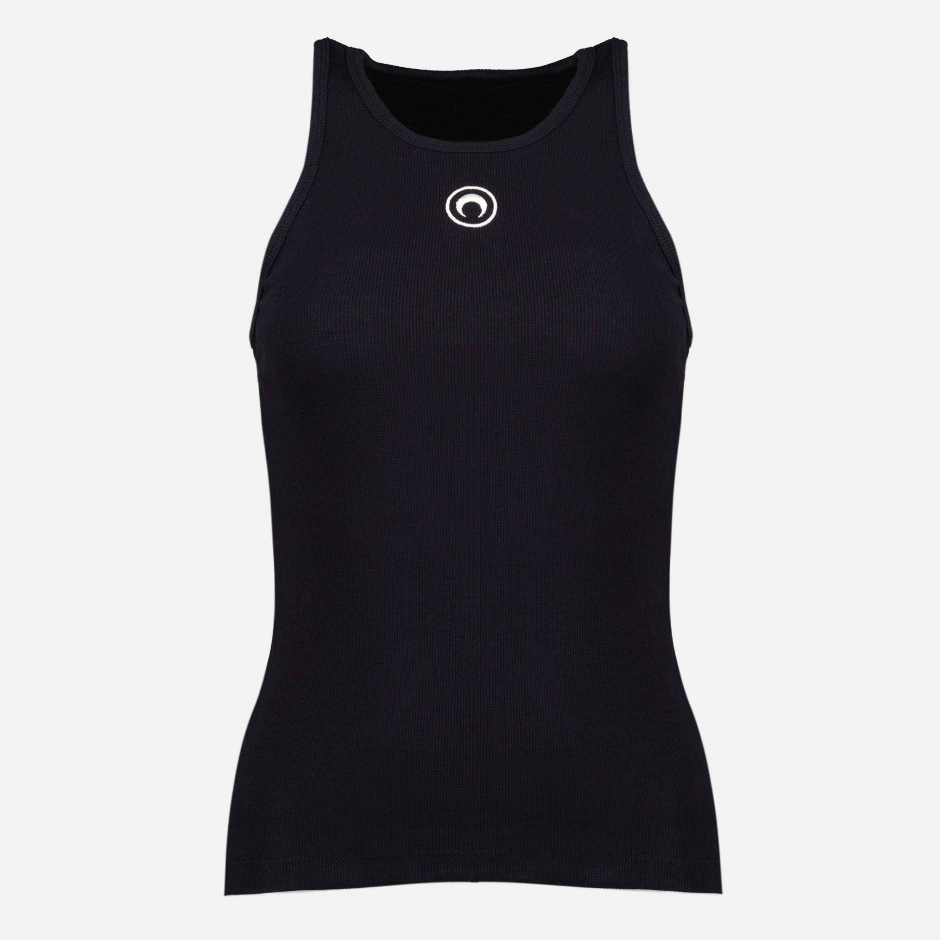 Tops Canotta Nera Moon in Cotone Marine Serre Noir Femme
