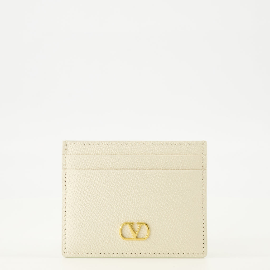 Petite maroquinerie Porte-cartes VLogo en cuir beige Valentino Garavani Beige Femme