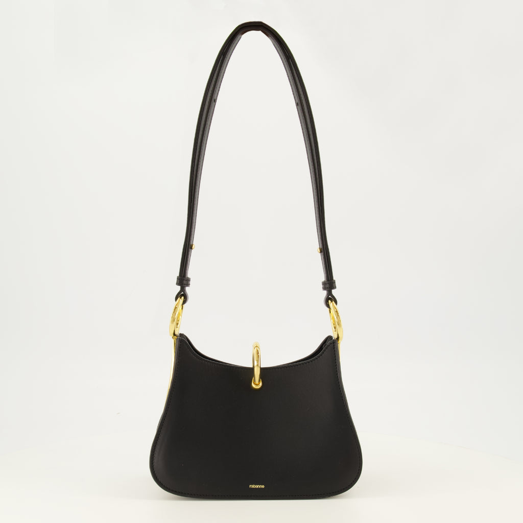 Sacs à main et épaule Sac Ring en cuir noir Rabanne Noir Femme