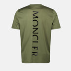 Camisetas T-shirt com Logótipo Vertical Moncler Verde Homme