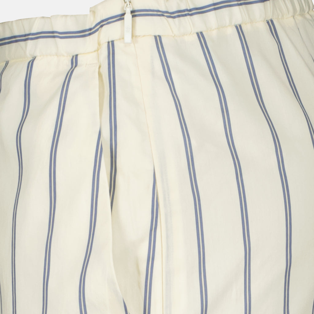Pantalons Pantaloni Striped in Cotone e Seta Moncler Blanc Femme