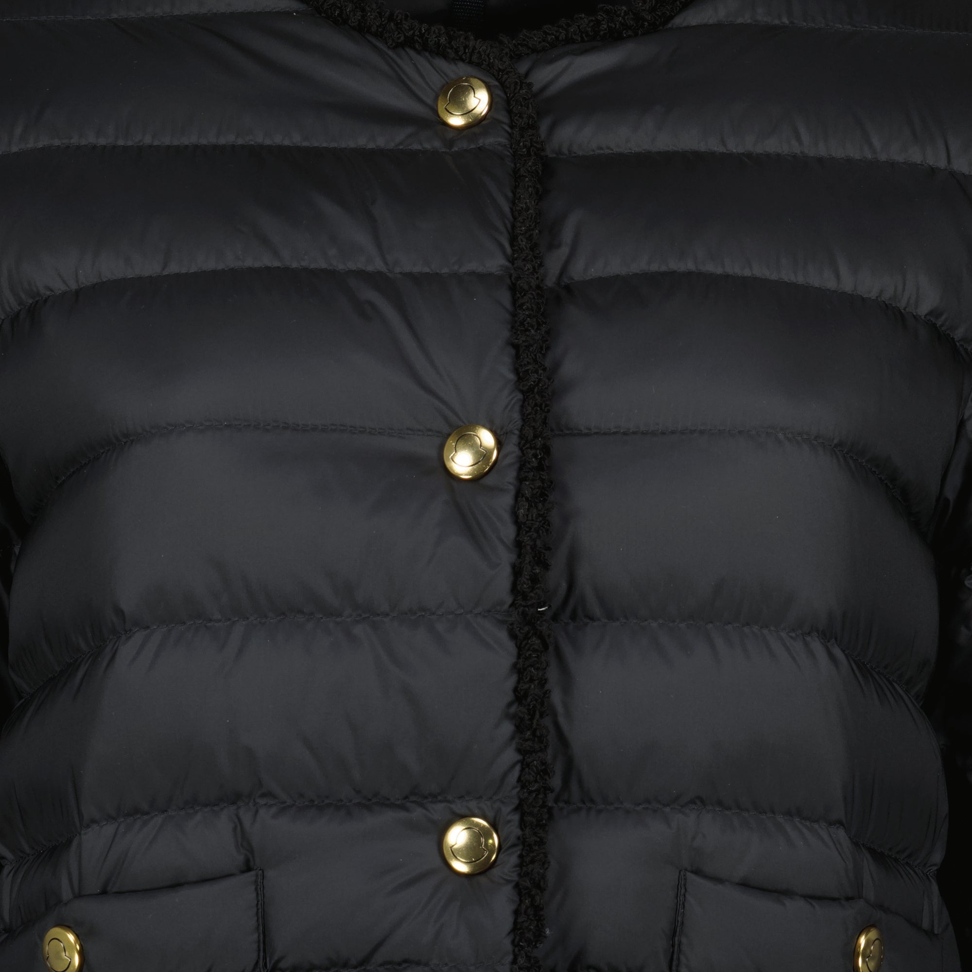 Image of the Moncler Women's Short Floral Black Down Jacket - Spring-Summer 2026 - Detailed View_2