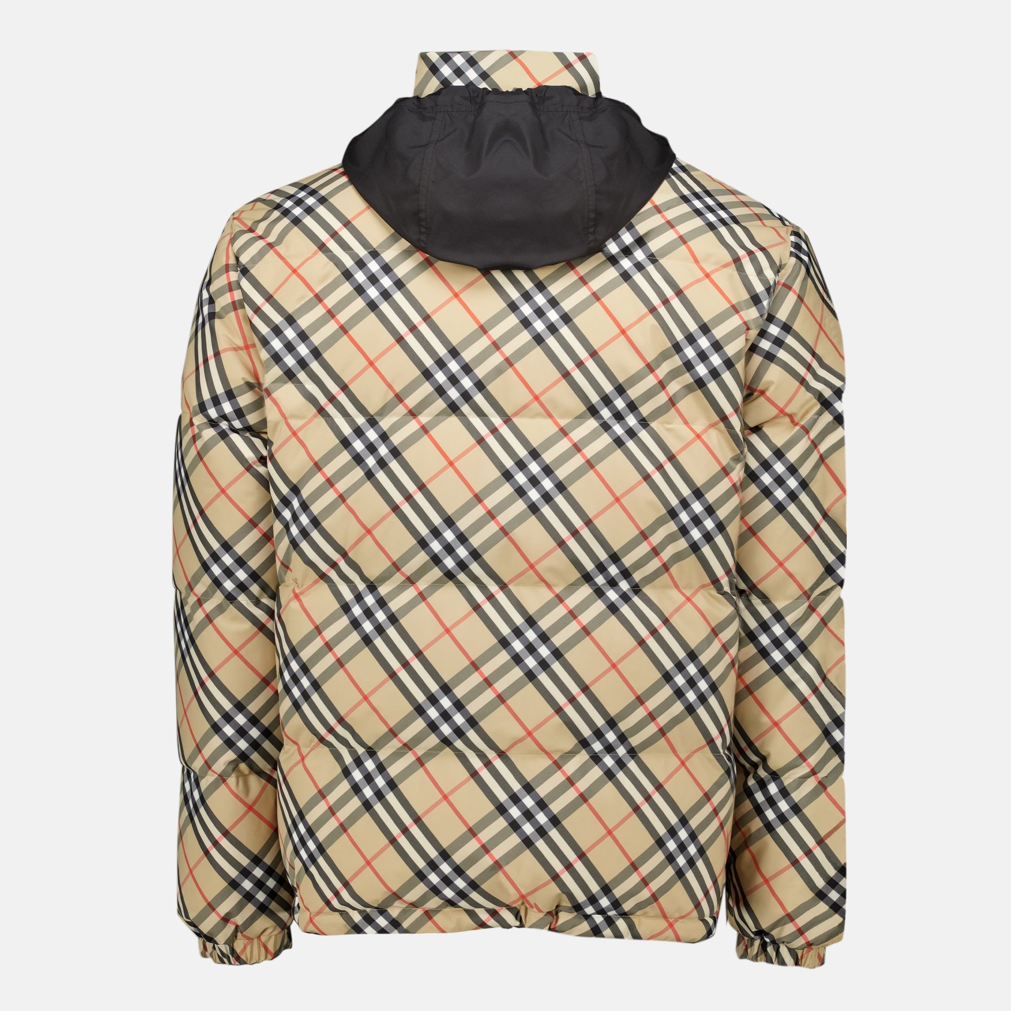 Vestes Check Plaid Reversible Down Jacket Burberry Beige Homme