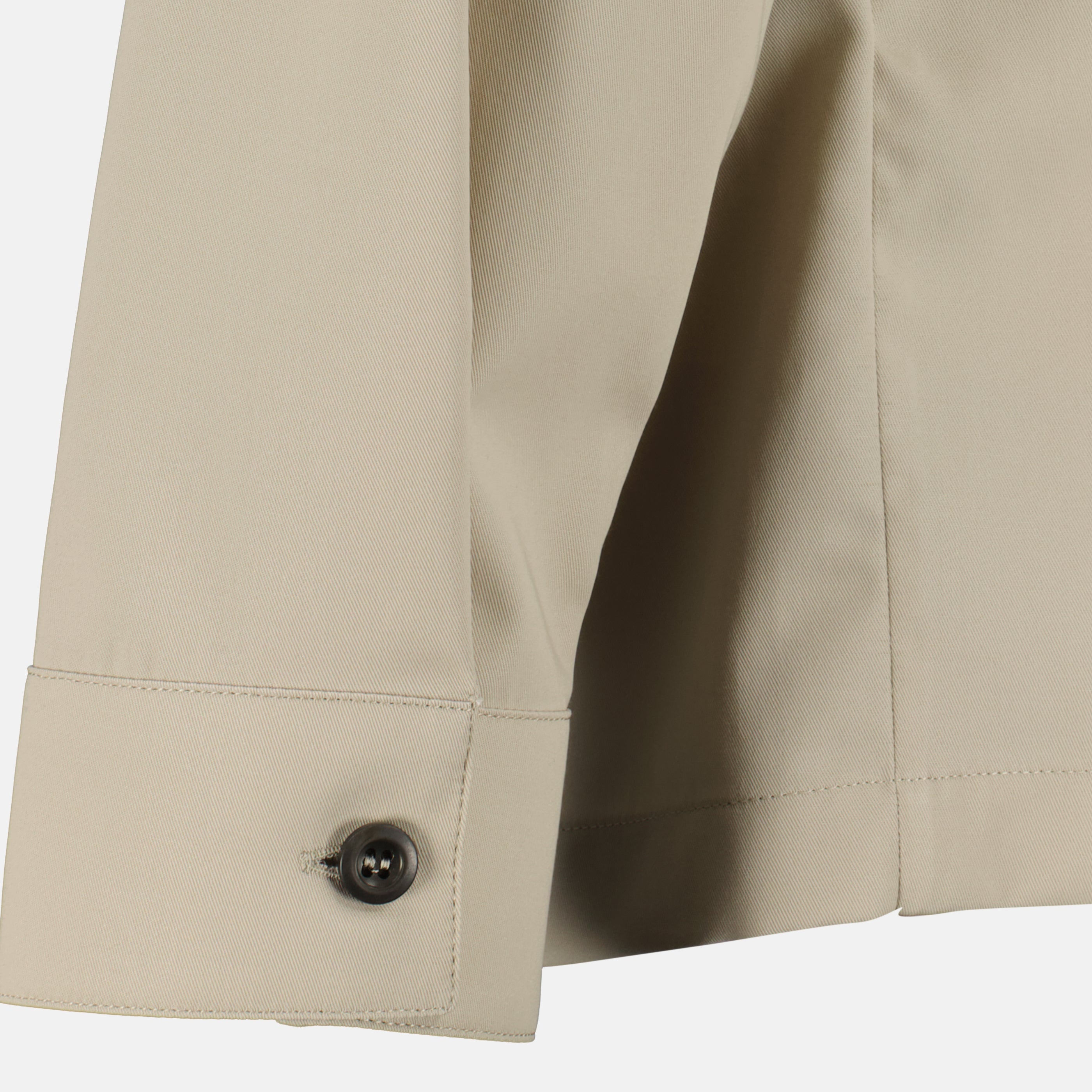 Vestes Veste chemise zippée en coton beige Prada Beige Homme