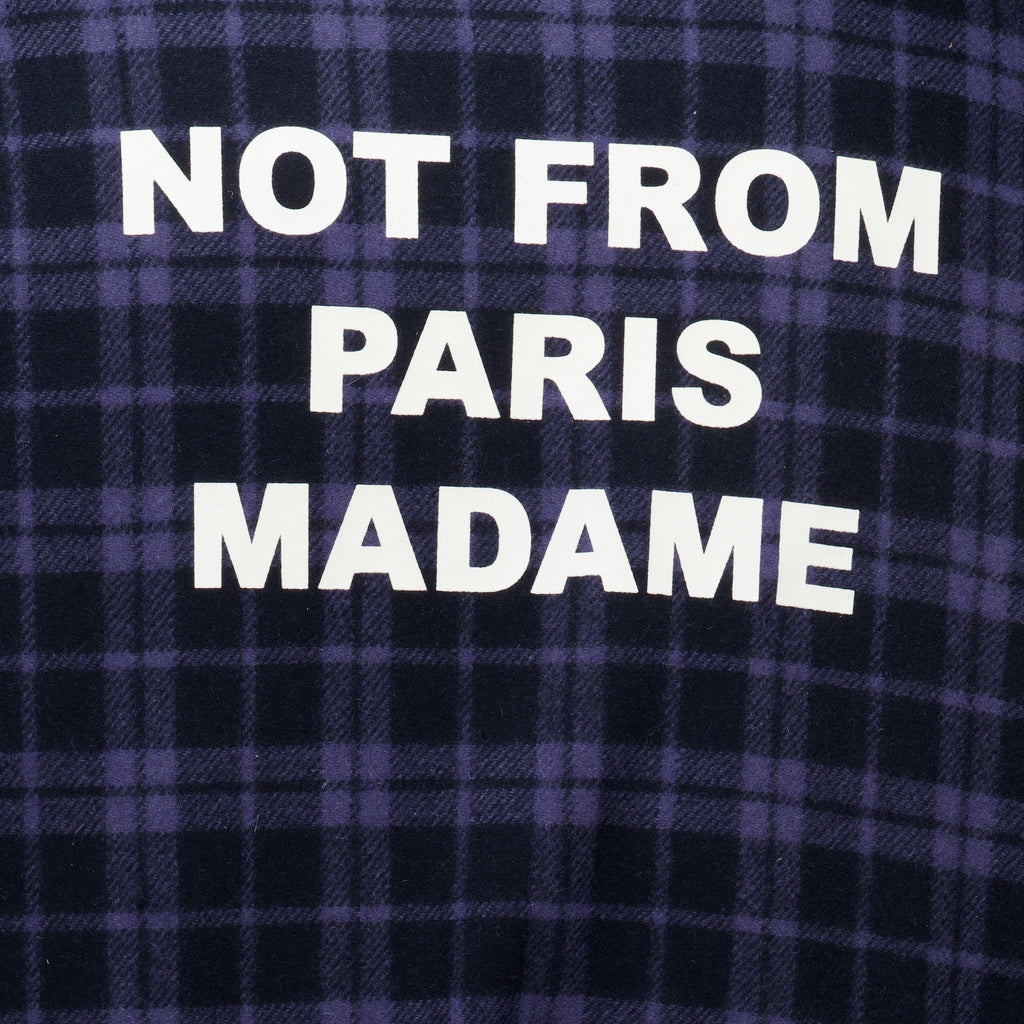 Vestes Navy Blue Checked Flannel Slogan Jacket Drole De Monsieur Bleu foncé Homme