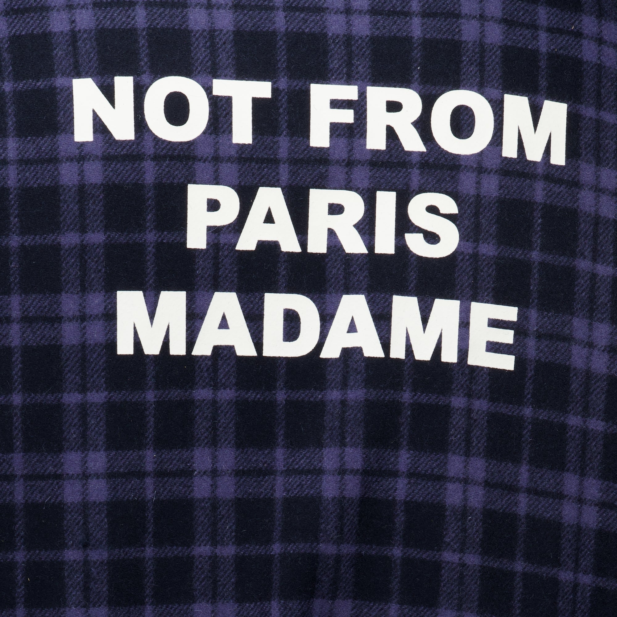 Vestes Navy Blue Checked Flannel Slogan Jacket Drole De Monsieur Bleu foncé Homme