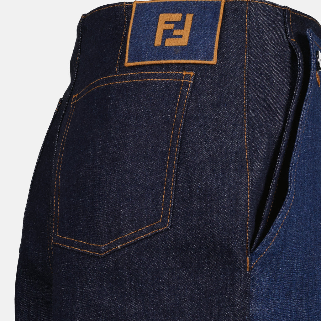 Shorts Shorts in Denim Bicolor Fendi Blu scuro Femme