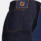 Shorts Shorts in Denim Bicolor Fendi Blu scuro Femme