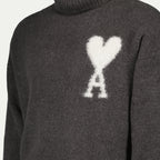 Knitwear AMI de Coeur Turtleneck Ami PARIS Gray Unisex