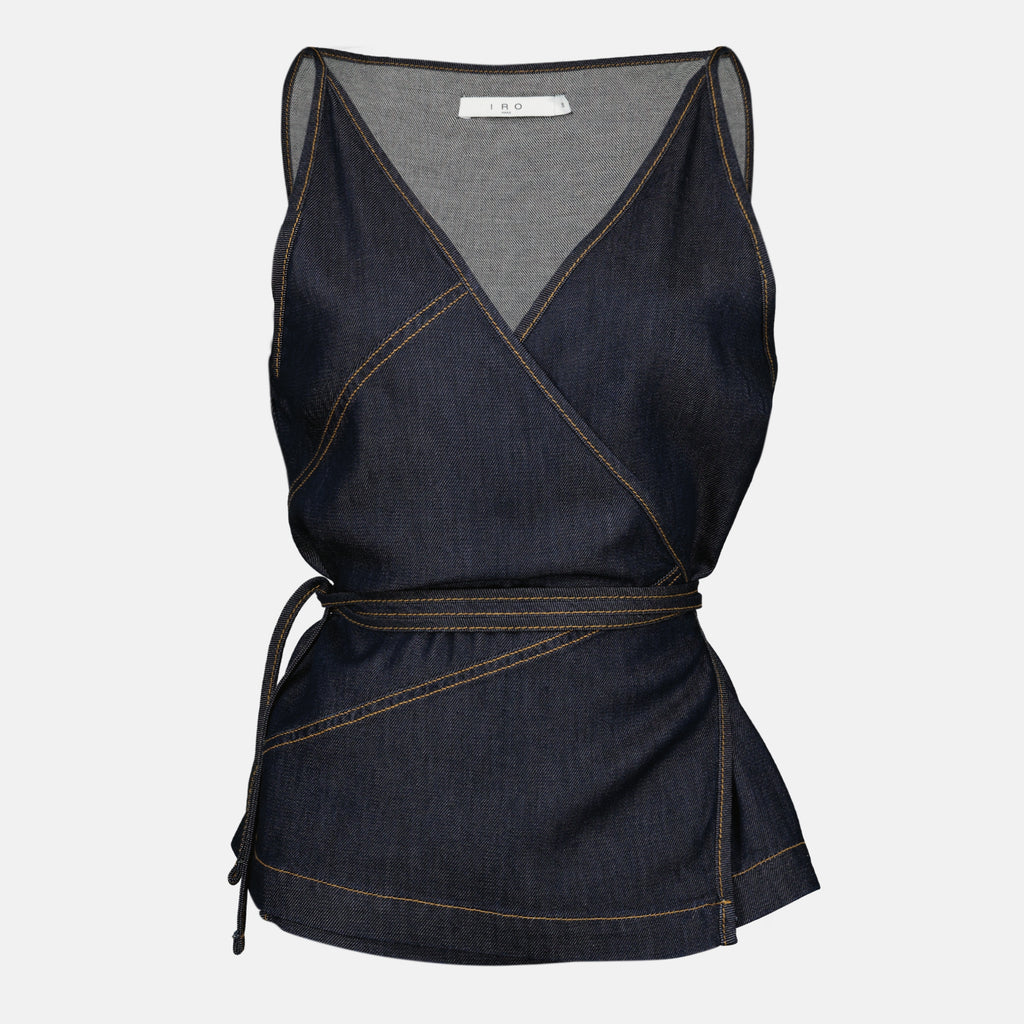 Tops Denim Wrap Top Iro Bleu foncé Femme