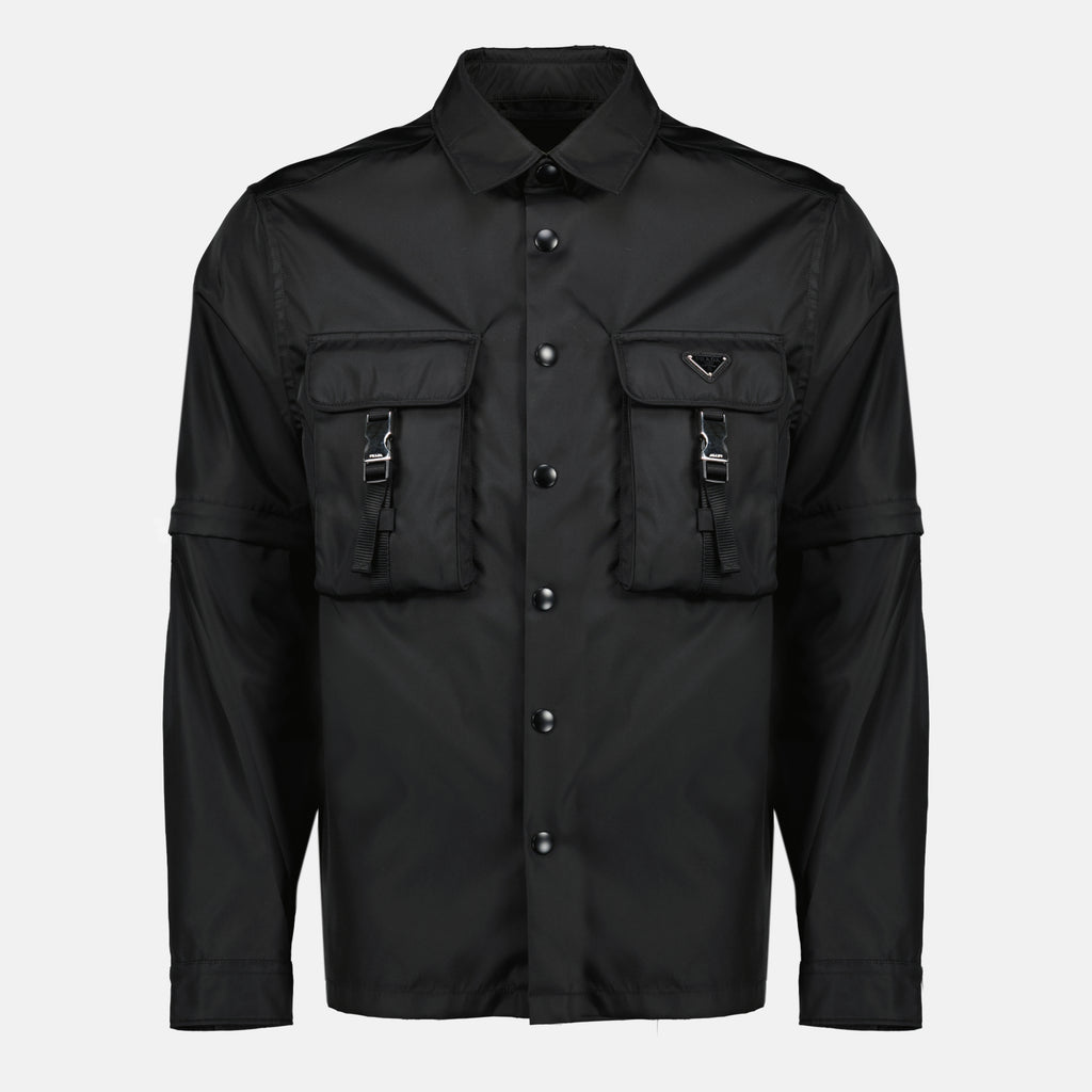 Image de l'article Surchemise en Re-Nylon noir de la marque Prada pour Homme - Saison Printemps-Été 2026 - Vue de Face