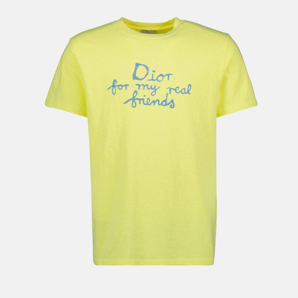 Tシャツ ディオールとハルトン・ネル Tシャツ Dior 黄色 Homme