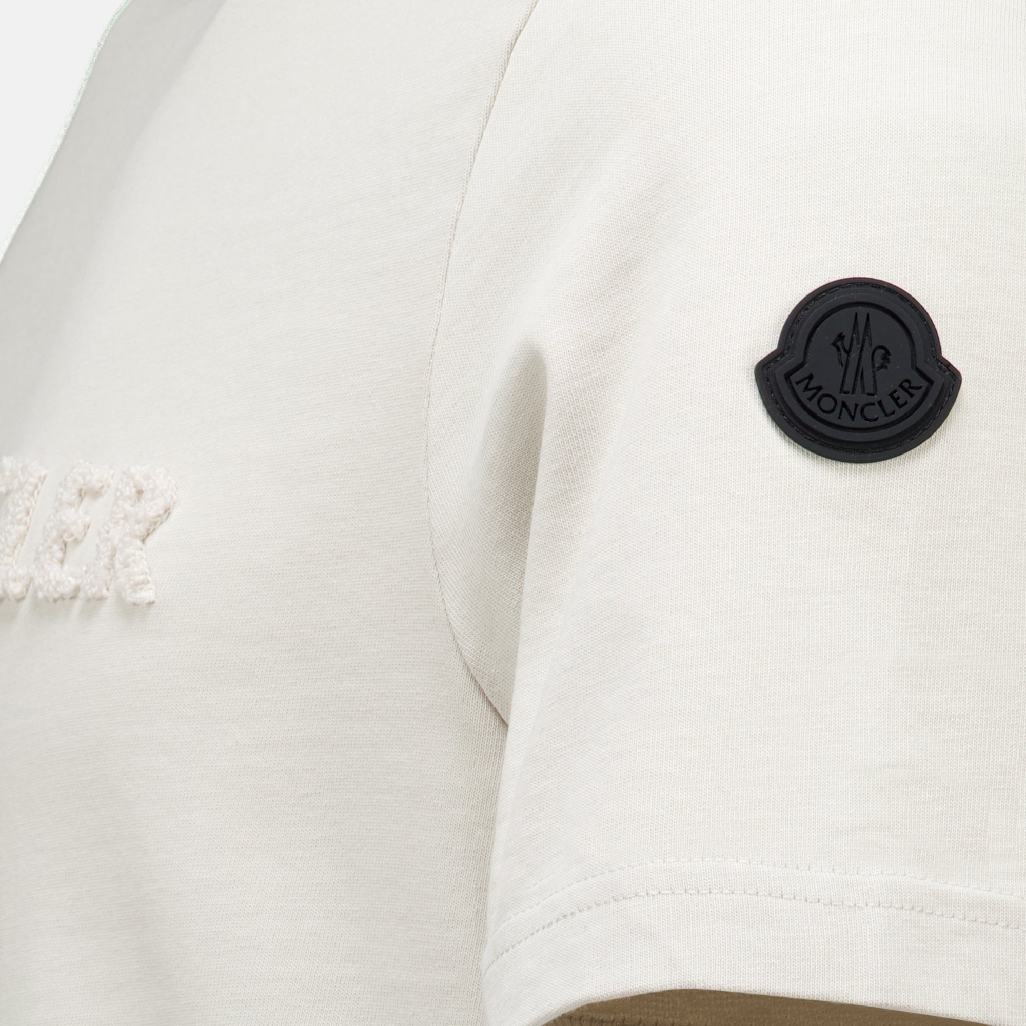 T-shirts Camiseta de Algodón con Logo Blanco Moncler Blanc Homme