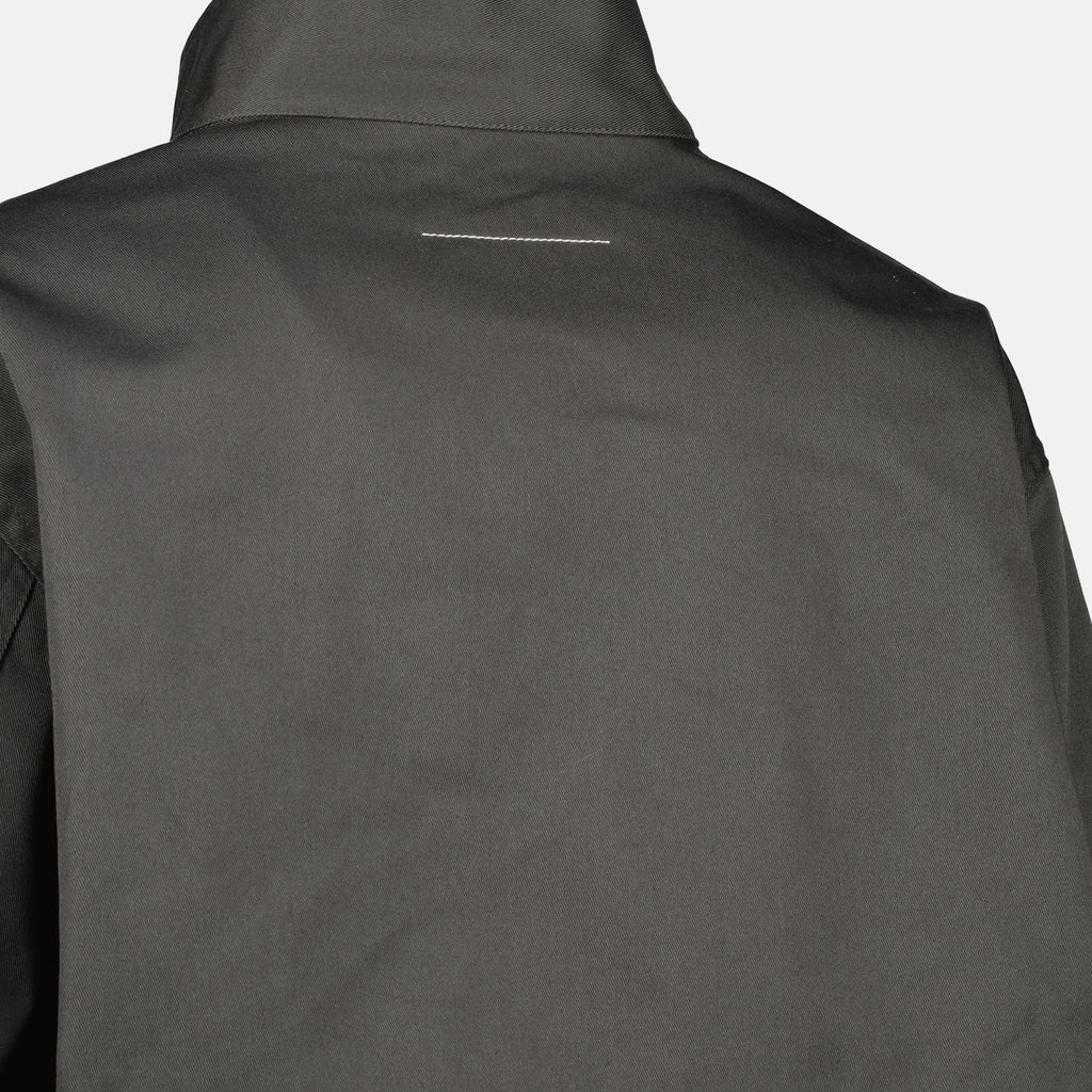 브랜드 Mm6의 여성용 블랙과 그레이 투톤 지퍼 재킷 이미지 - 2026년 봄/여름 시즌 - 상세 보기_2