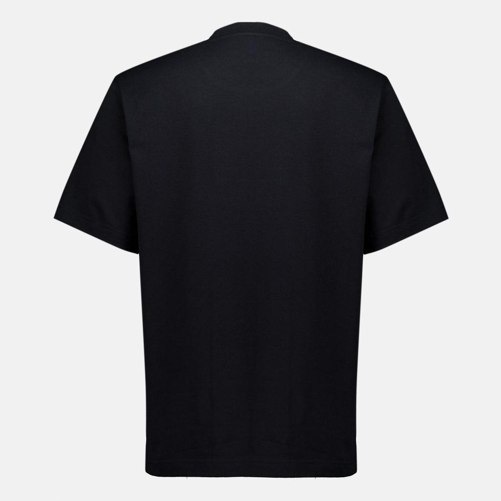 T-shirts T-Shirt Nera con Ricamo Knight Burberry Noir Homme